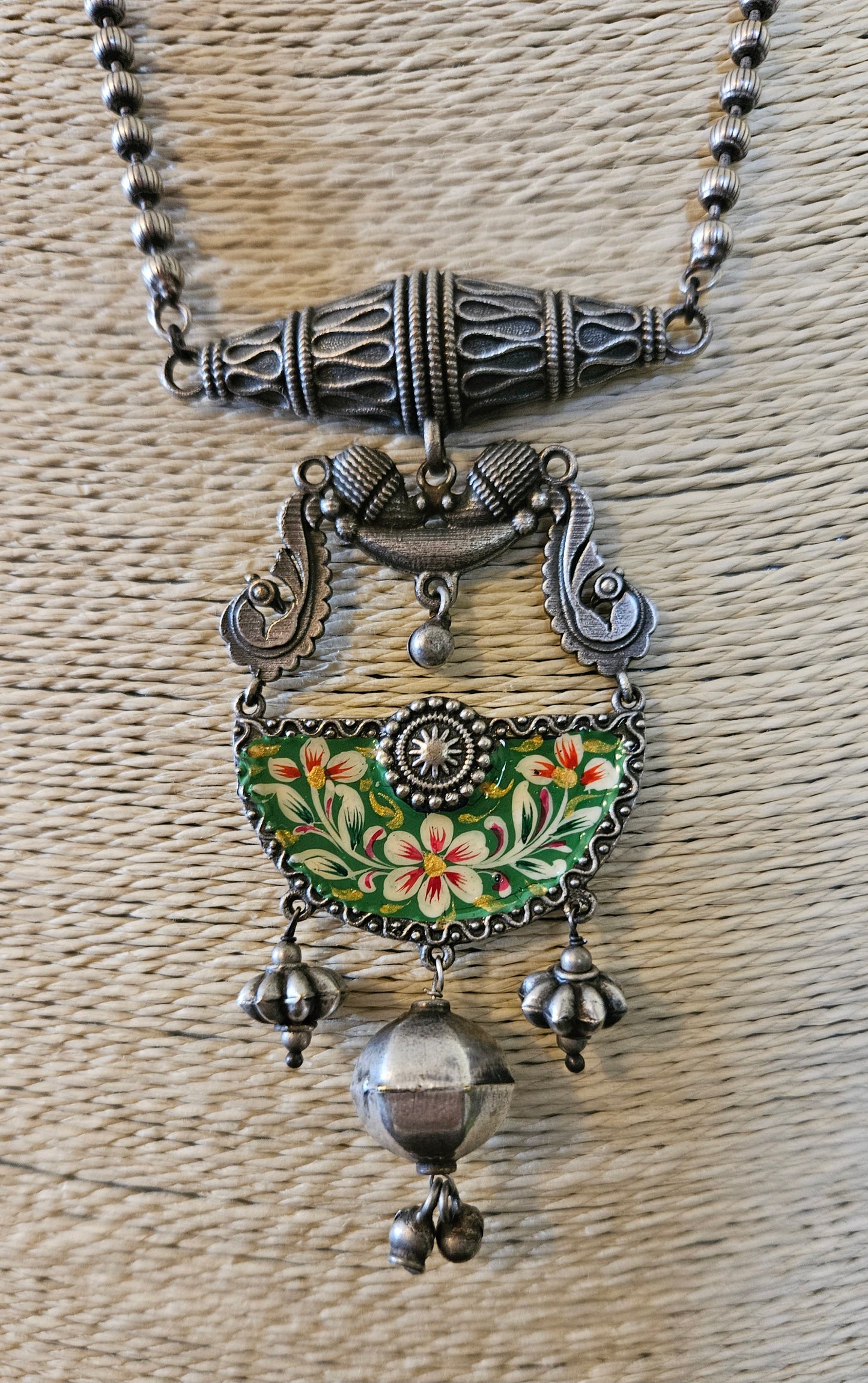 Hand painted silver finish set