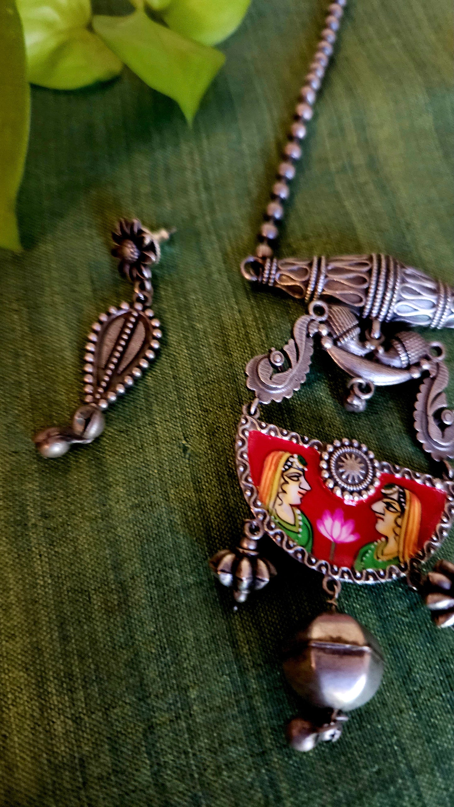 Hand painted silver finish set