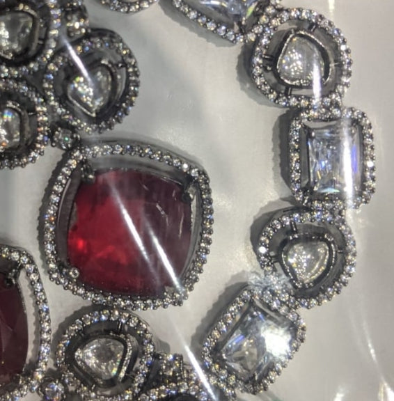 'Titanic' antique silver finish set with square shaped pendant and long earrings