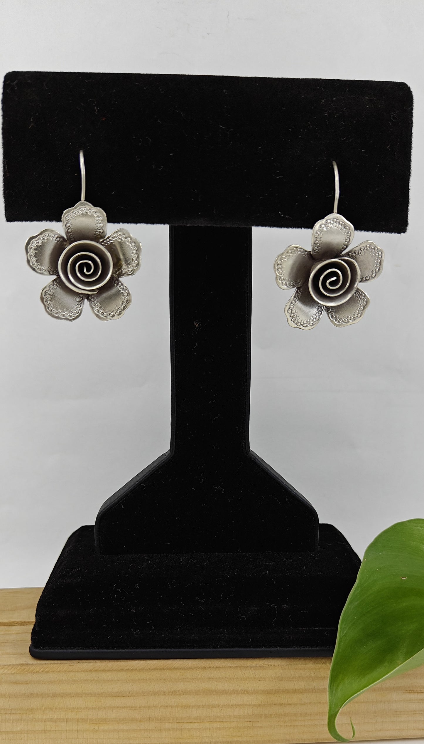 Pushp silver earrings