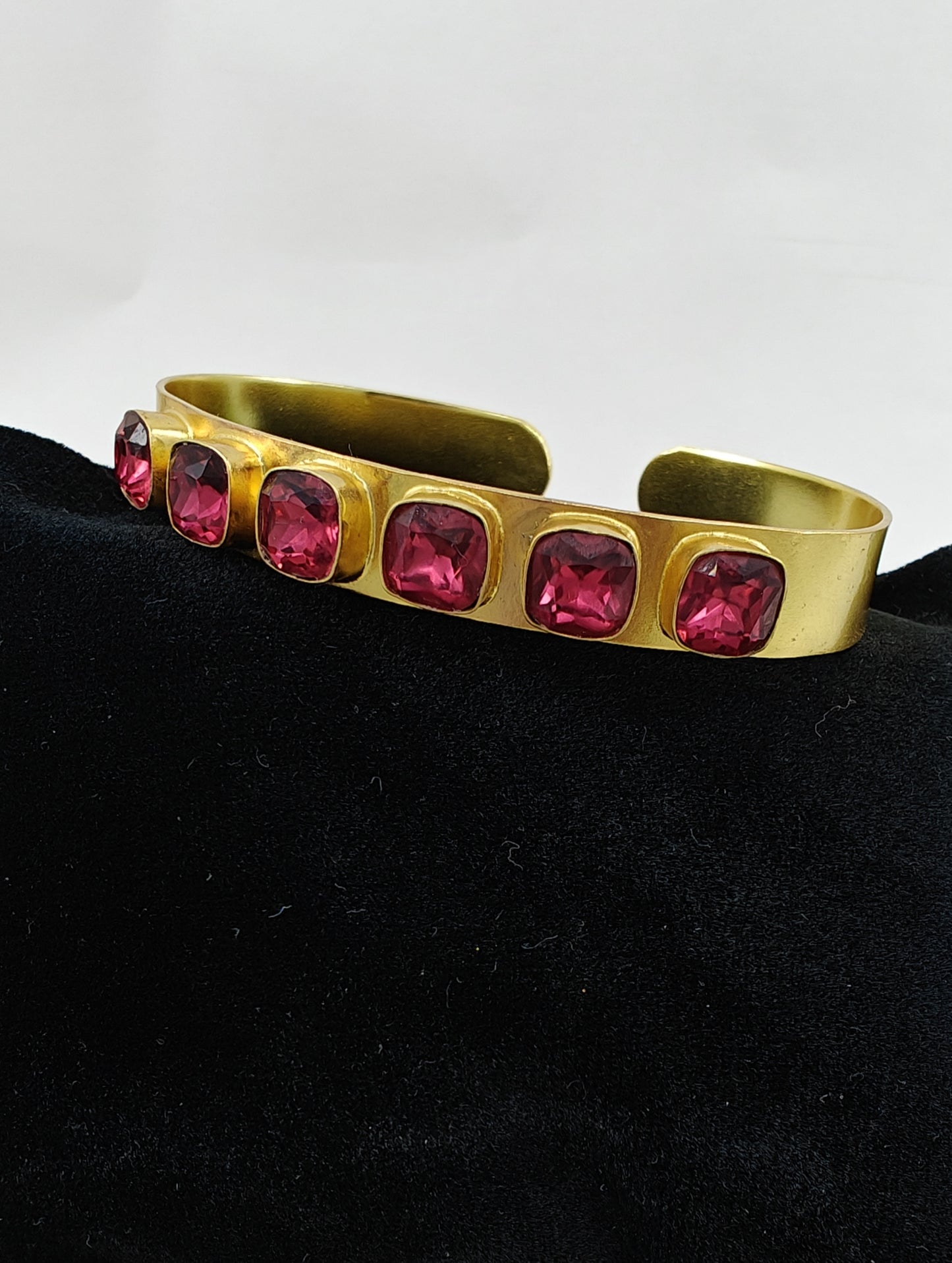 Bangle/ Kara with red stone inlay