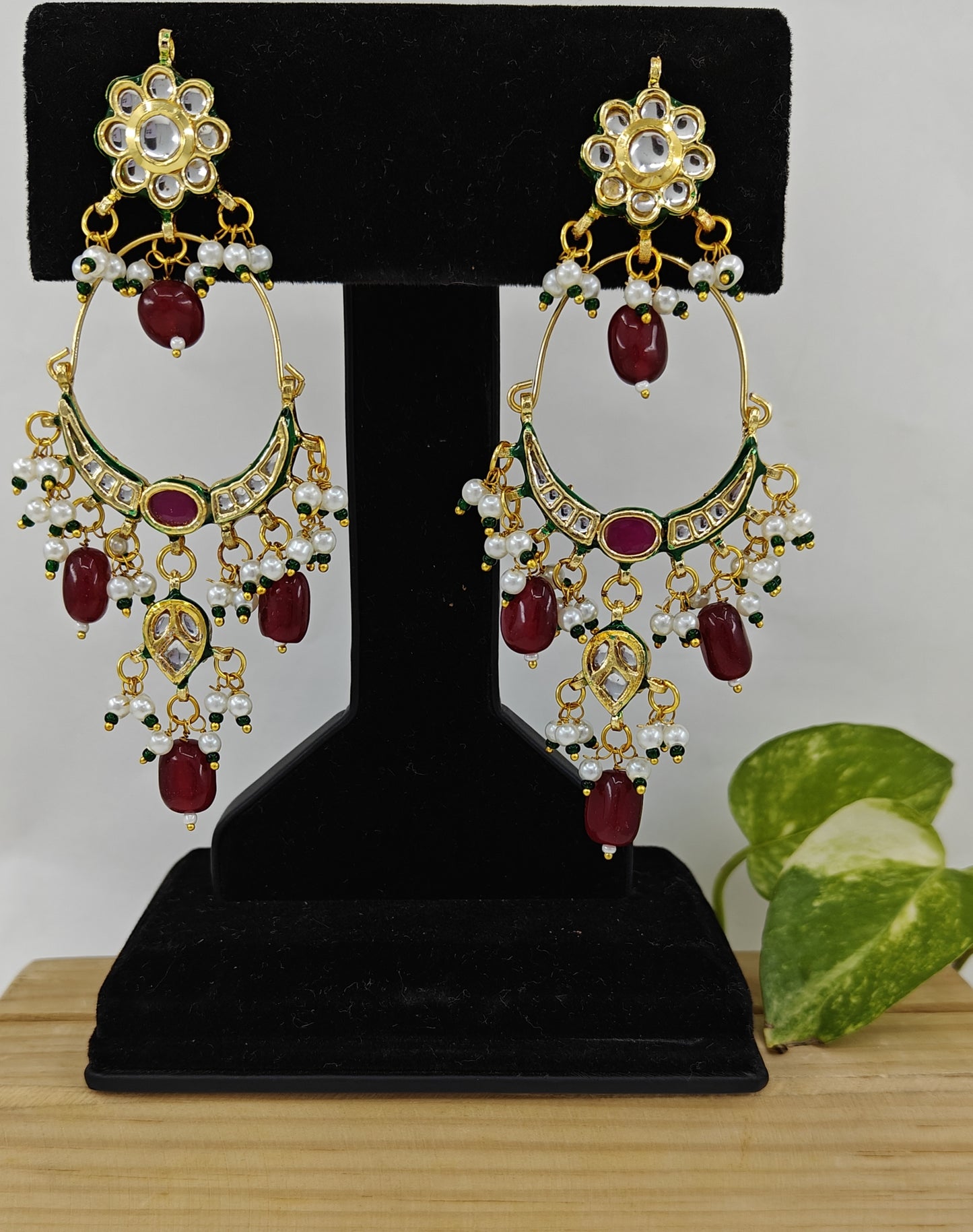 Daeej earrings with kundan and stones