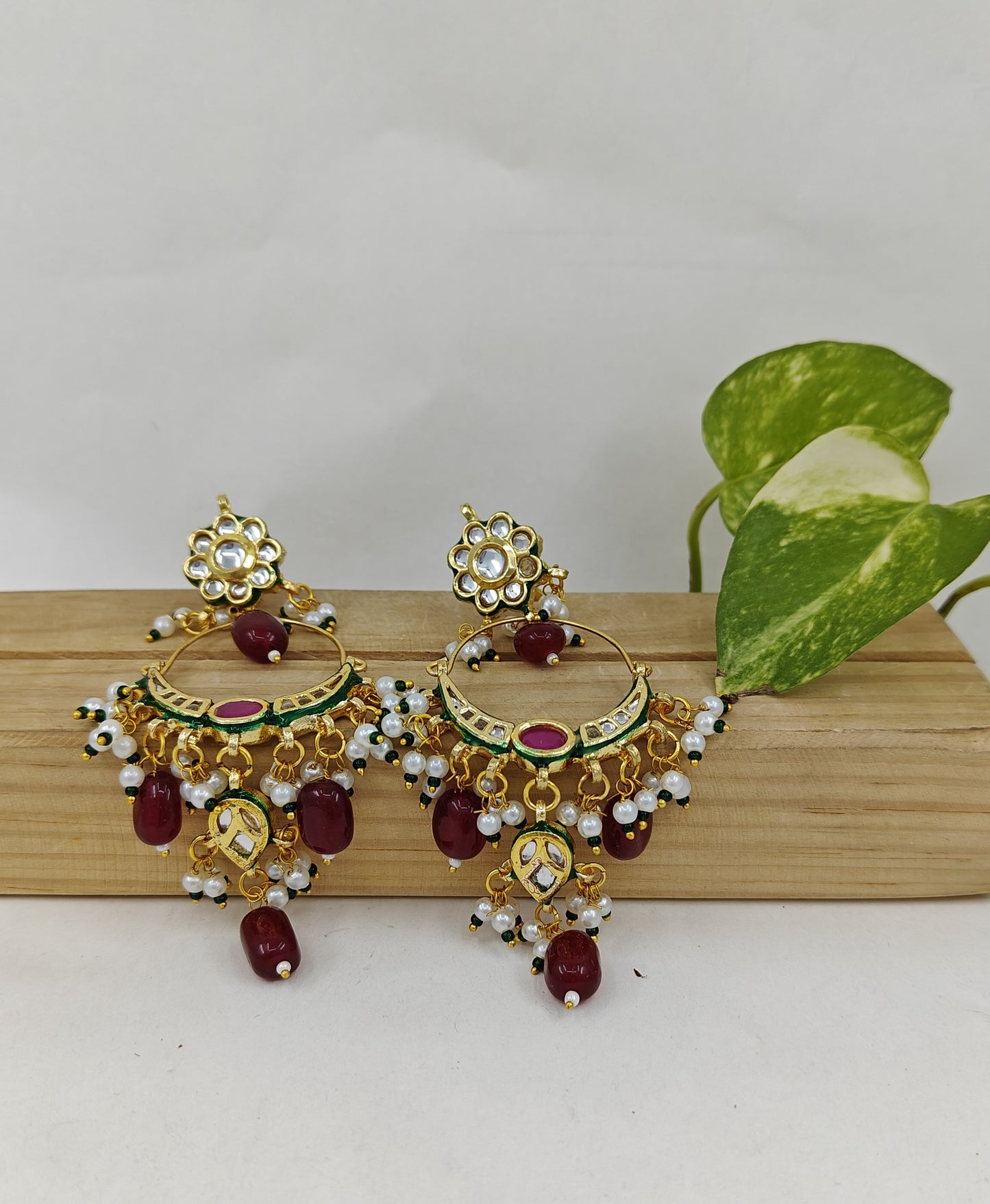 Daeej earrings with kundan and stones