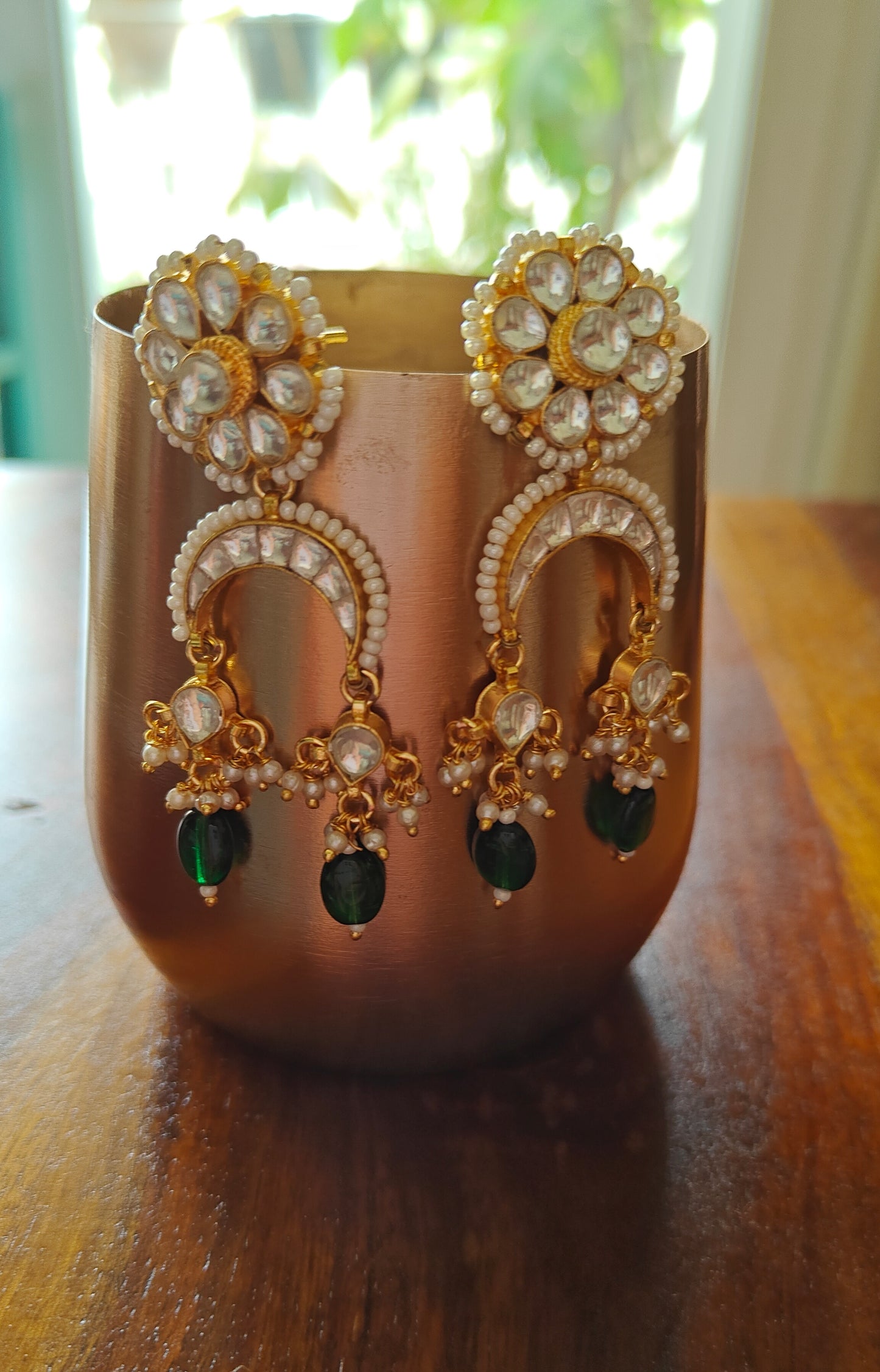 Ziya earrings with kundan and pearls