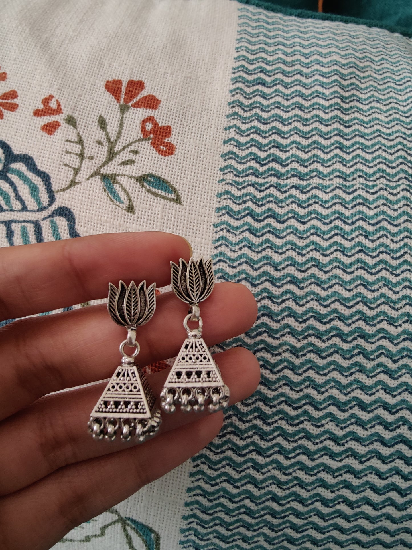 Abani silver pyramid jhumkis(earrings)