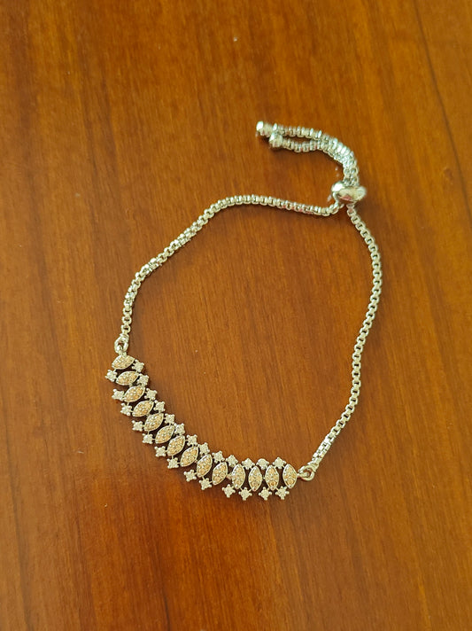 Push button bracelet with nano stones