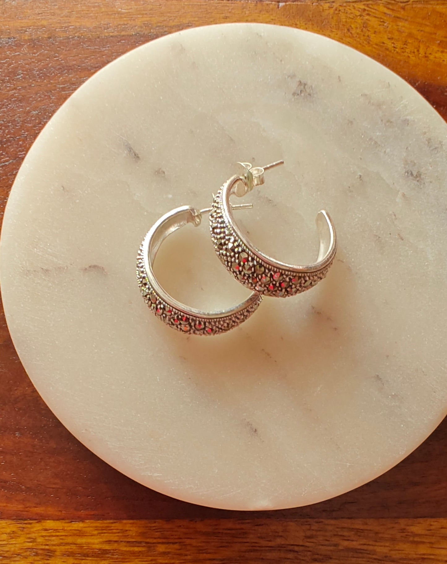 Silver shiny hoops(earrings)