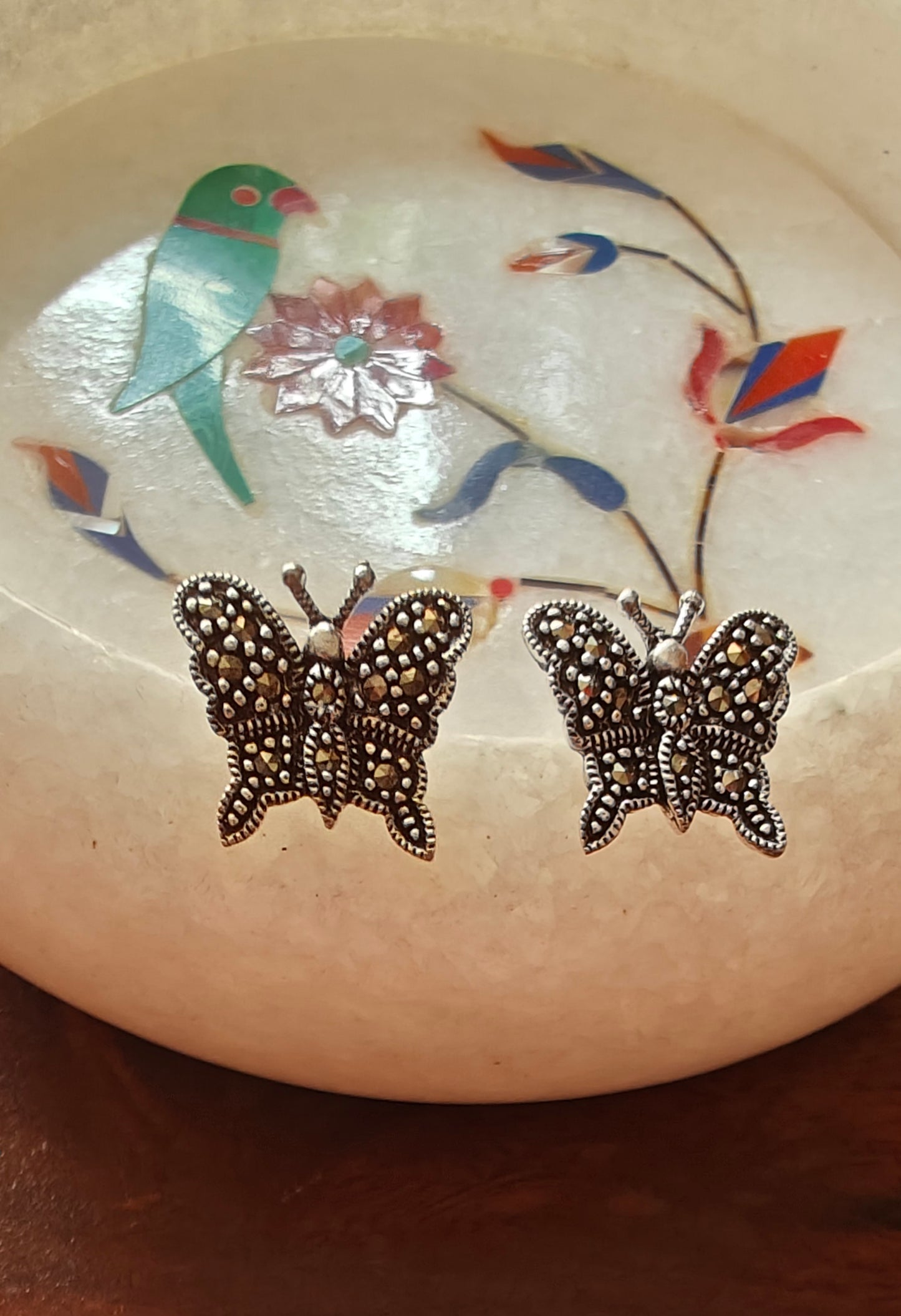 Silver butterfly stud(earrings)