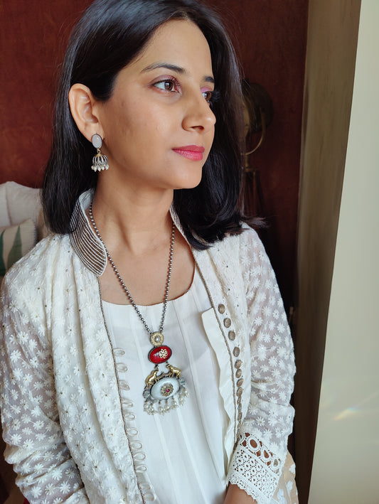 Charul dual tone set with elephants
