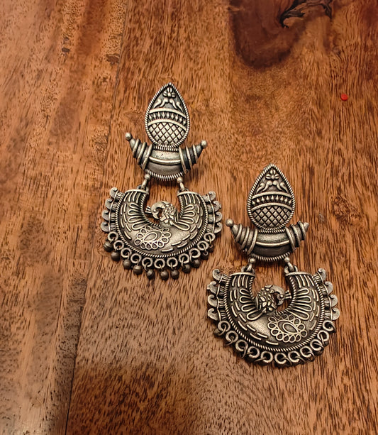 Kalash earrings with peacock