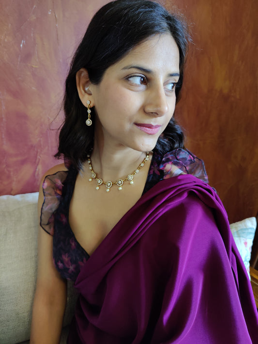 Nandini set with CZ and pearls
