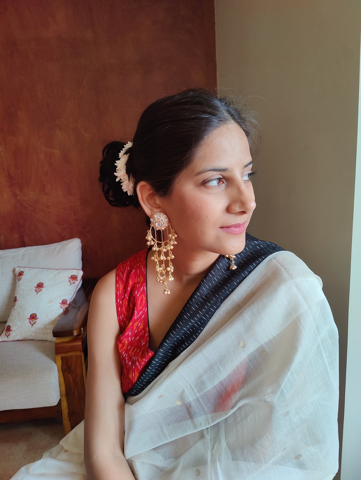 Dome shaped Studs with hanging ghungroo strings