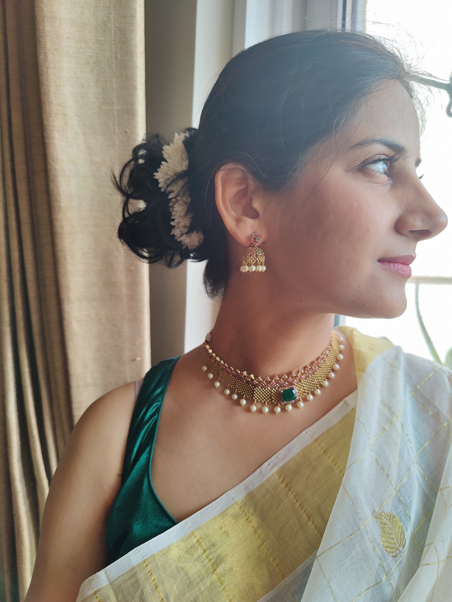 Madhuja choker set with jali design