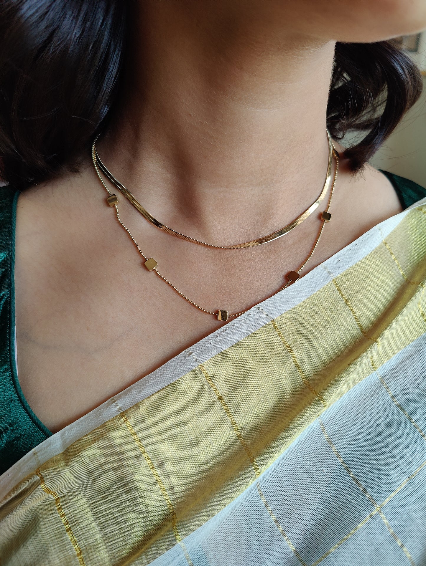 Two layered gold chain