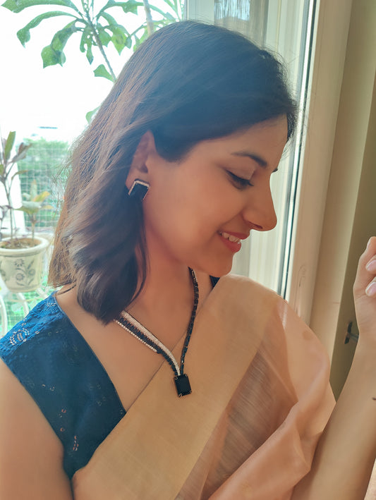 Ibha set with emerald/ sapphire stone and cz
