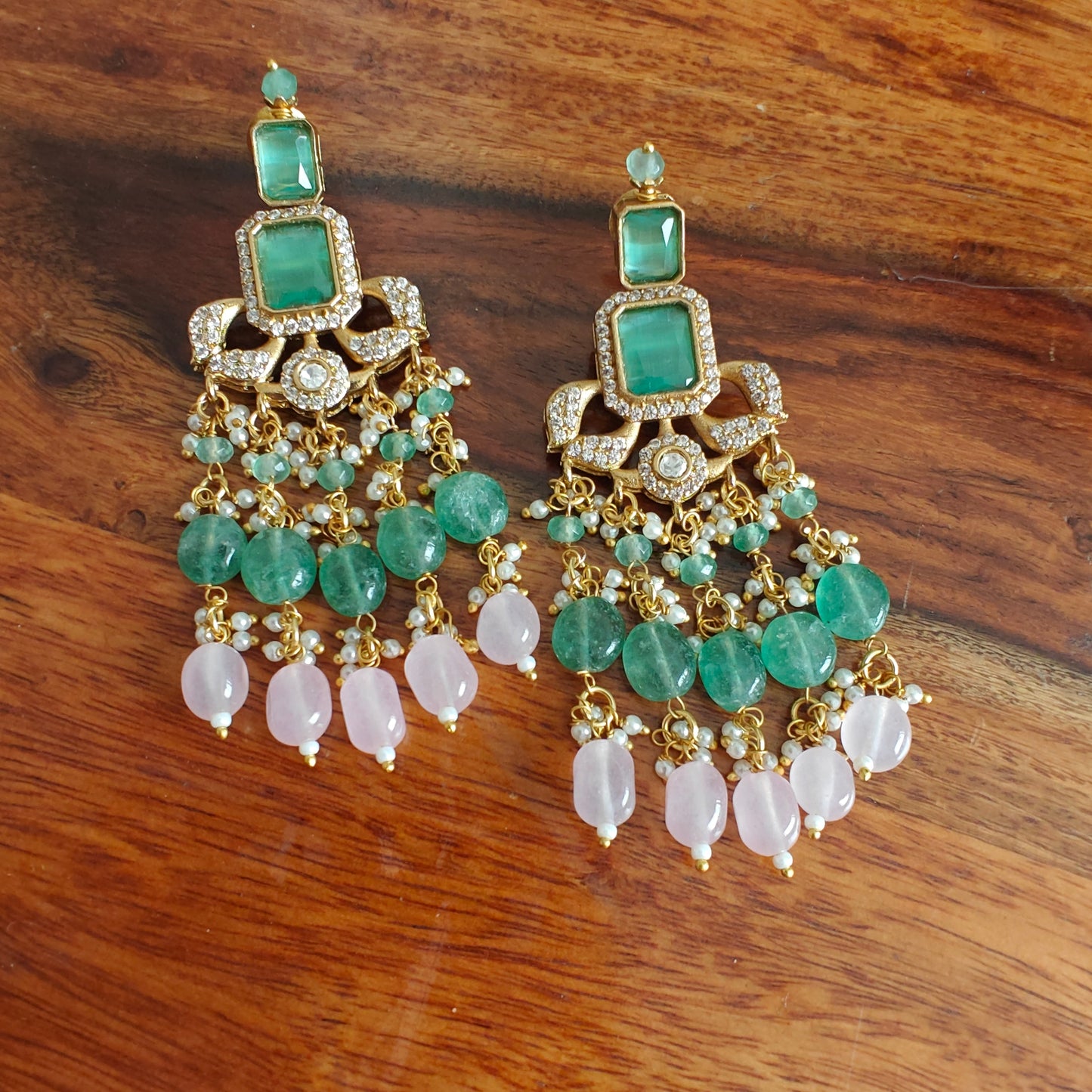 Mahi choker set with mint green stones