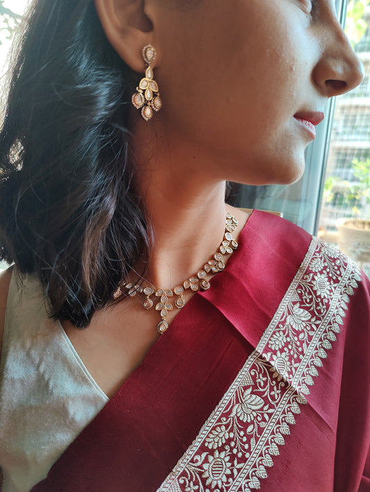 Jyotsna set in antique finish with Kundan