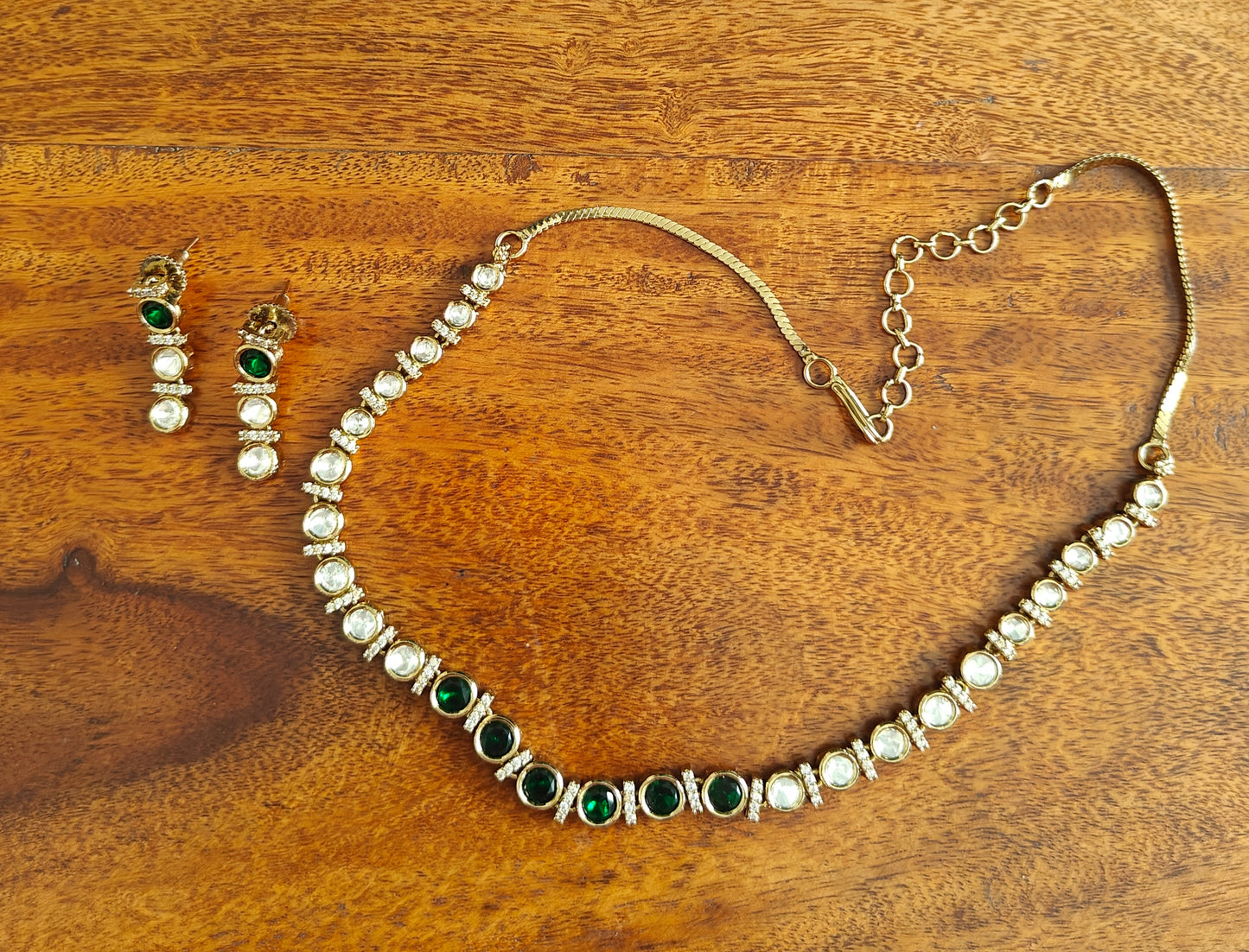 Punarvana necklace set with stones and kundan