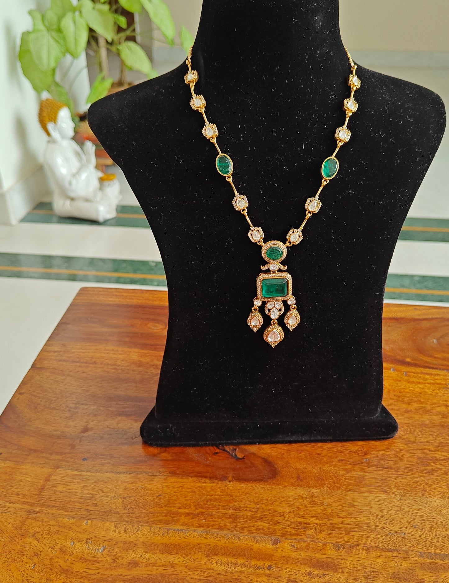 Yogini set with moissanite and emerald stones