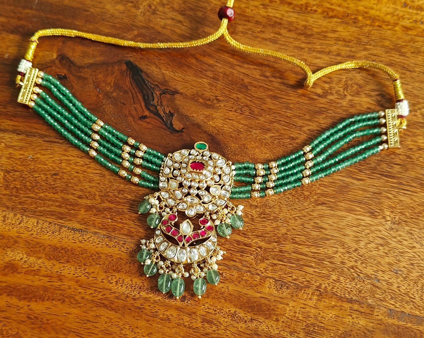 Elisha set with stone strands with moissanite and kemp stones