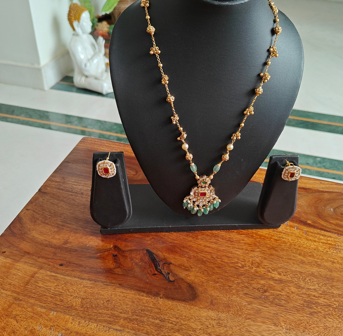 Pushpita set with moissanite and stones