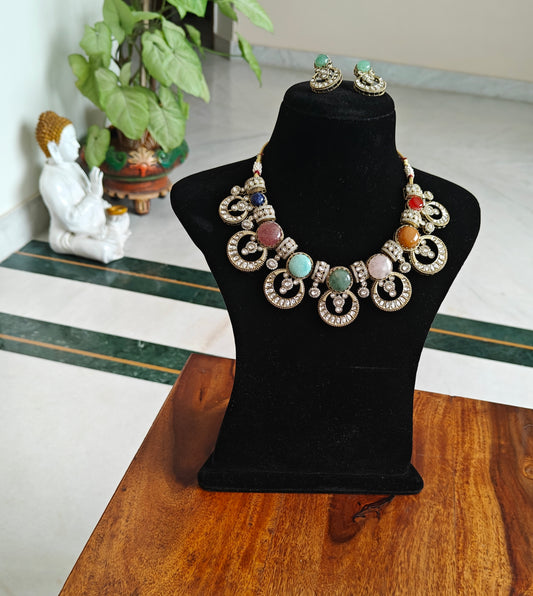Nupur multicolour stone set