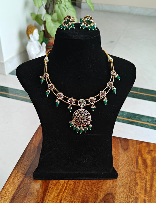 Sadguna set with stone work
