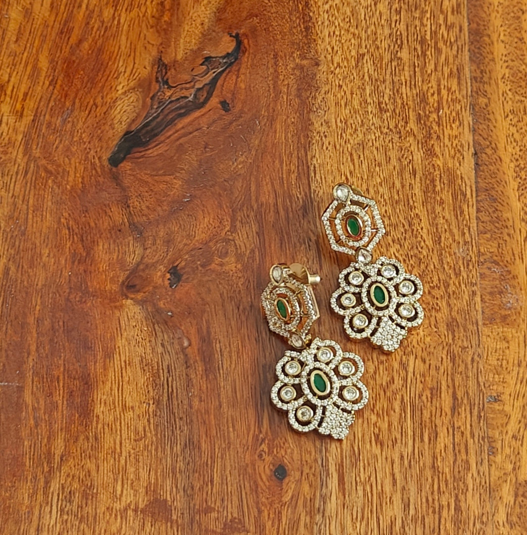 Sameena set with stones and a flower pendant below