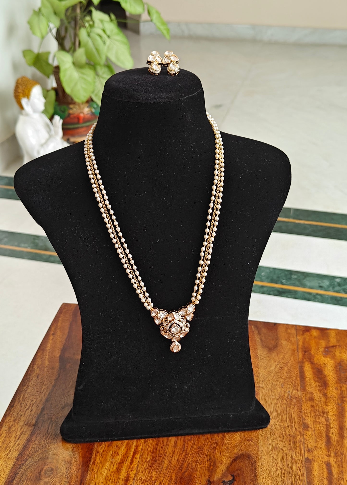 Tanaya set with moissanite pendant on chains