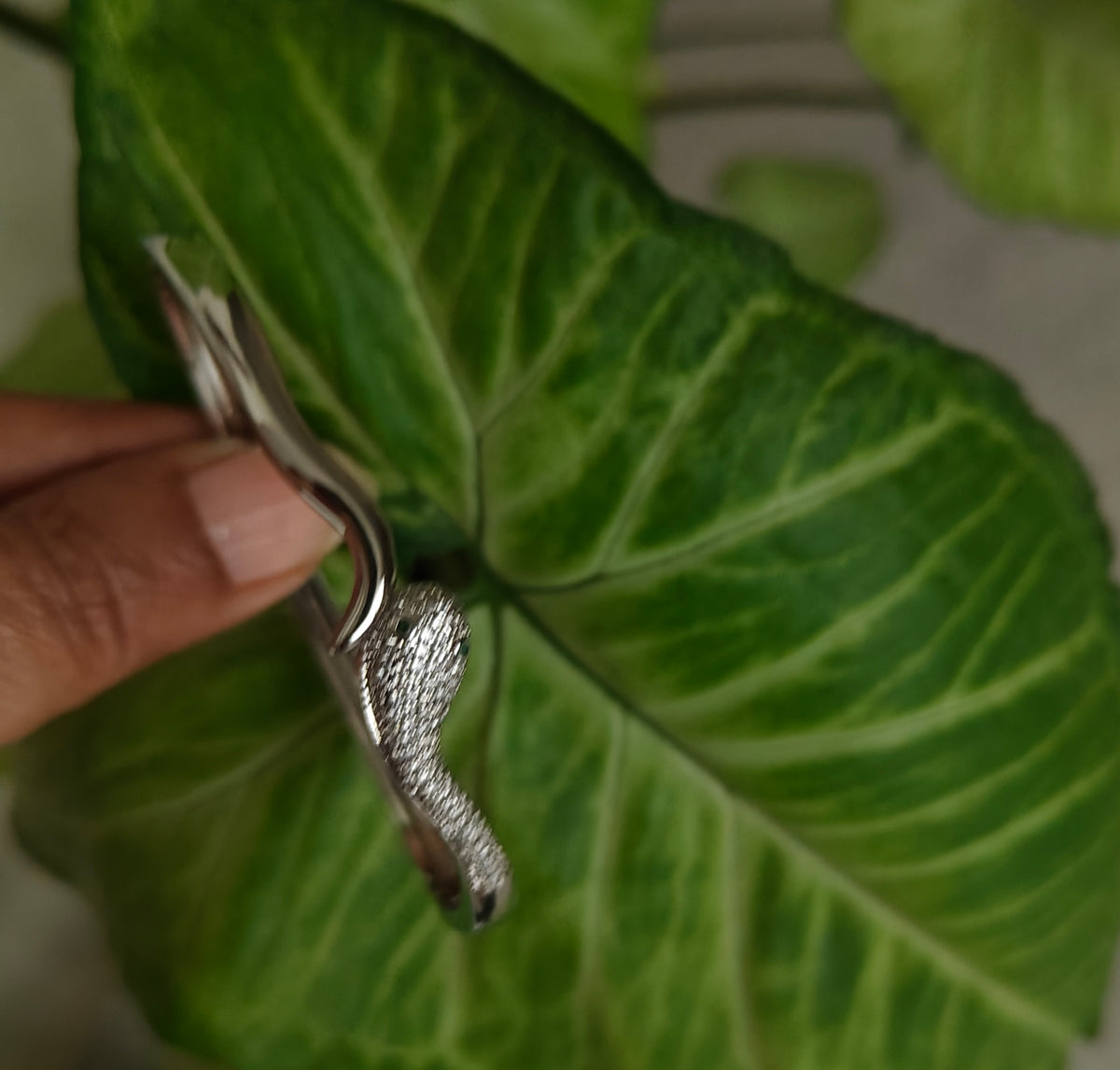 Bracelet with snake motif embedded with Cz