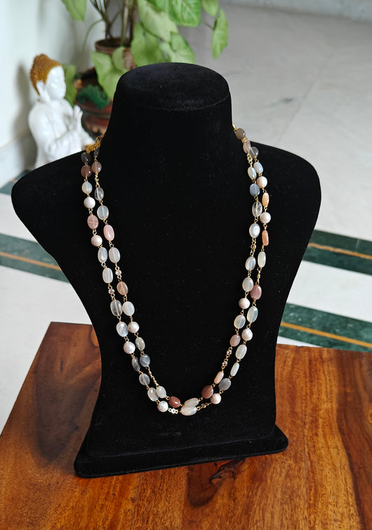 Double string stone necklace