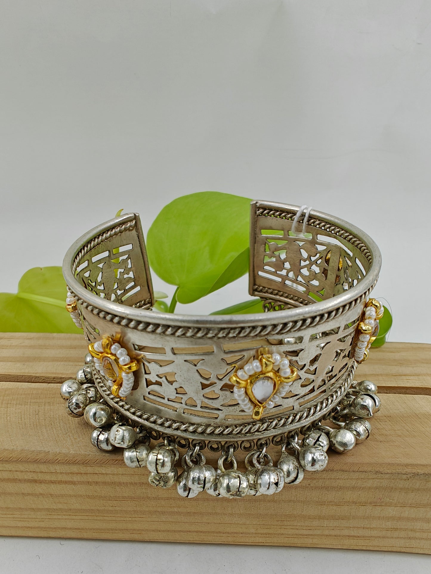 Kuff( bangle)in Gold finish/ silver finish with kundan, and ghungroos