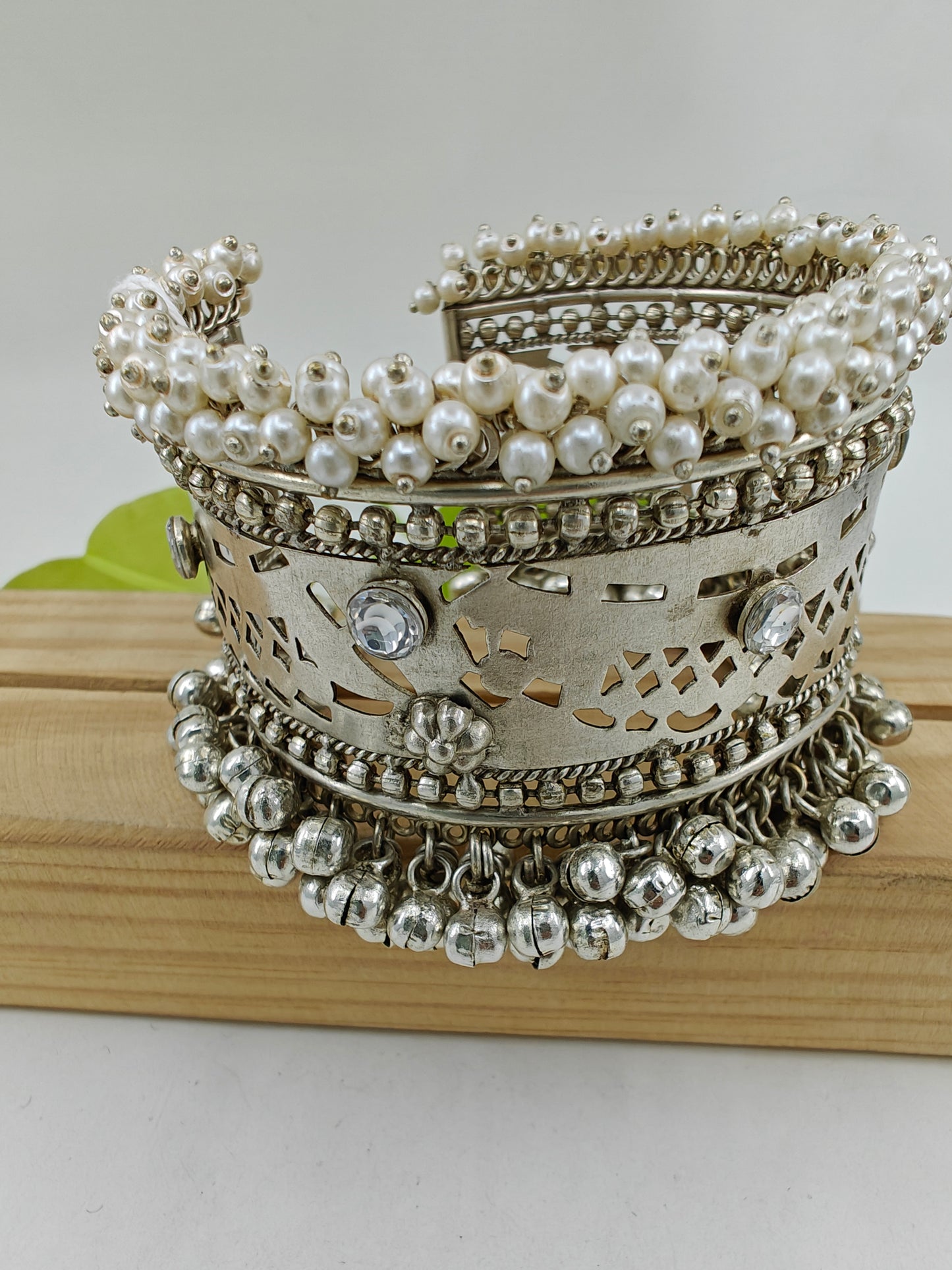 Kuff( bangle)in Gold finish/ silver finish with kundan, and ghungroos