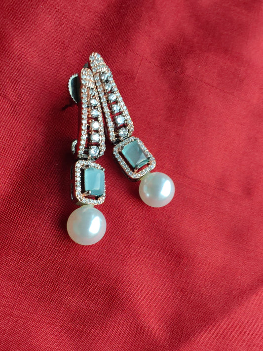 Victorian earrings with stone and pearl