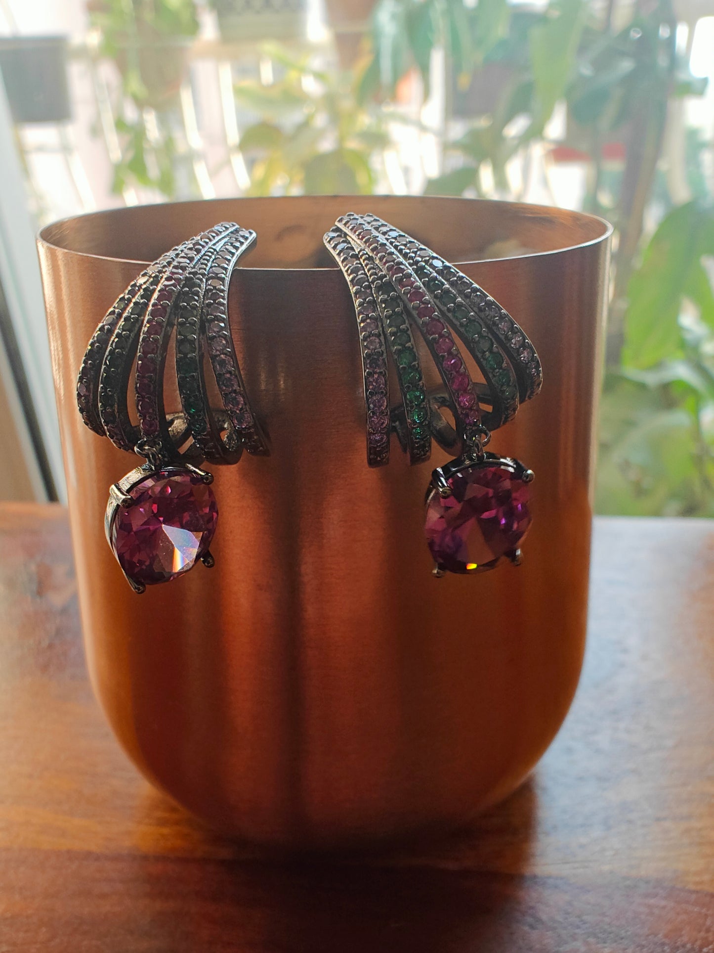 Amethyst drop earrings