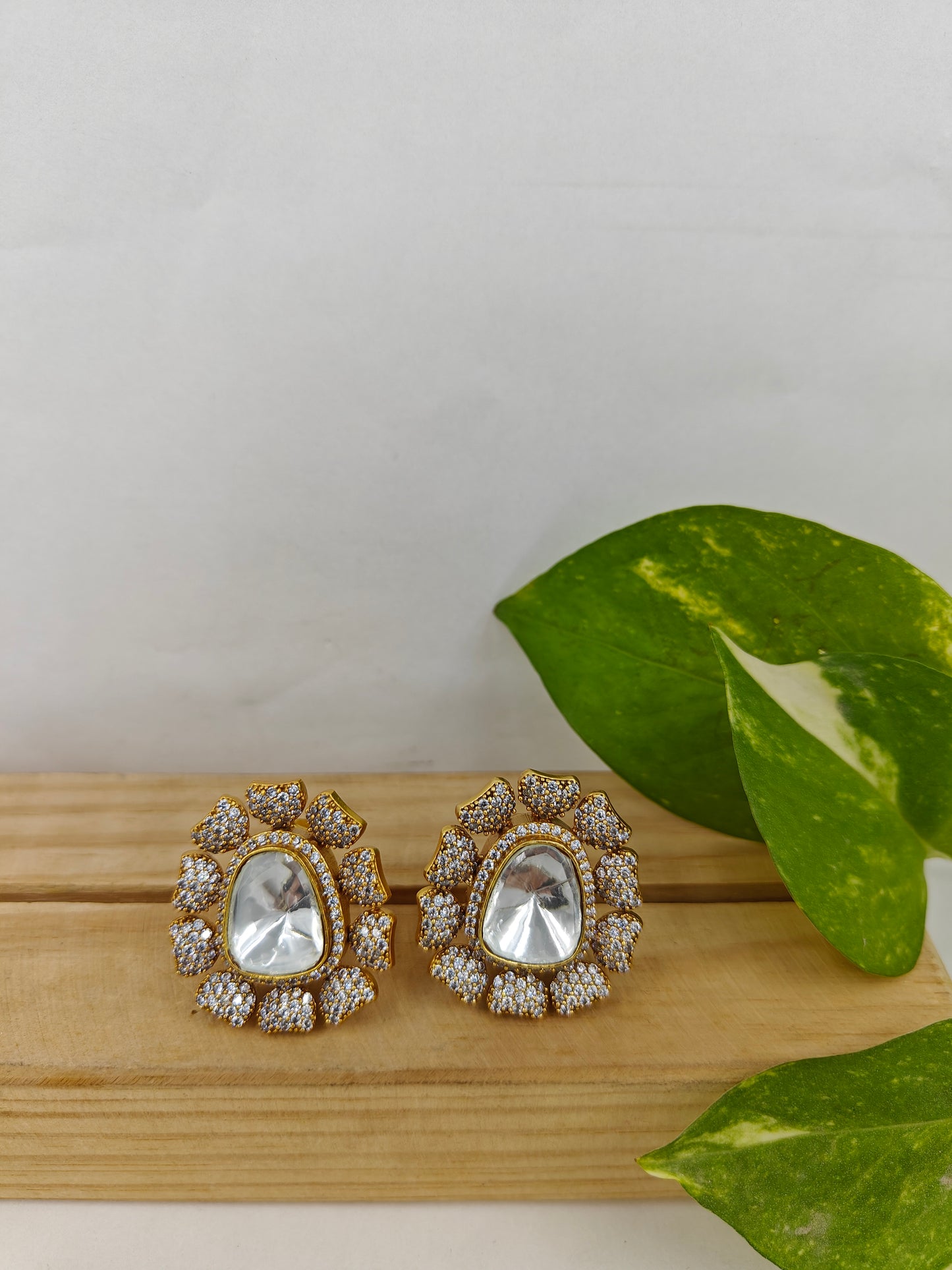 Full bloom moissanite stud earrings