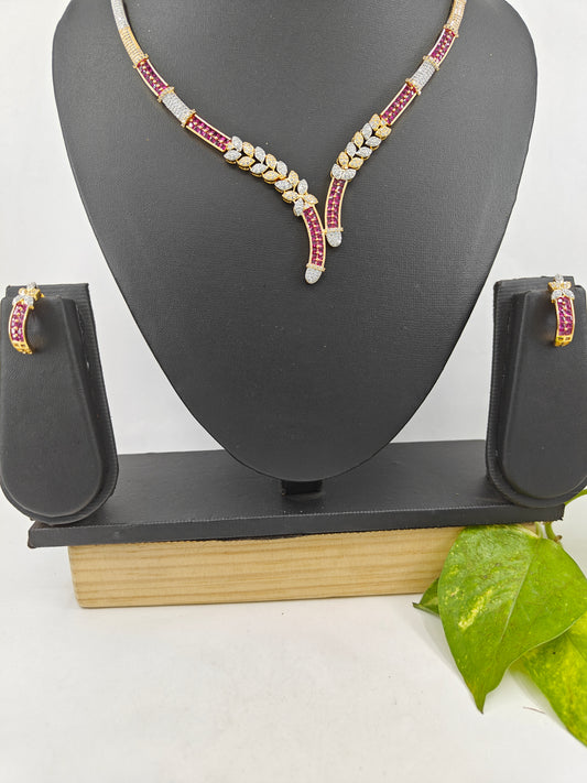 Entwined branches necklace and earrings set