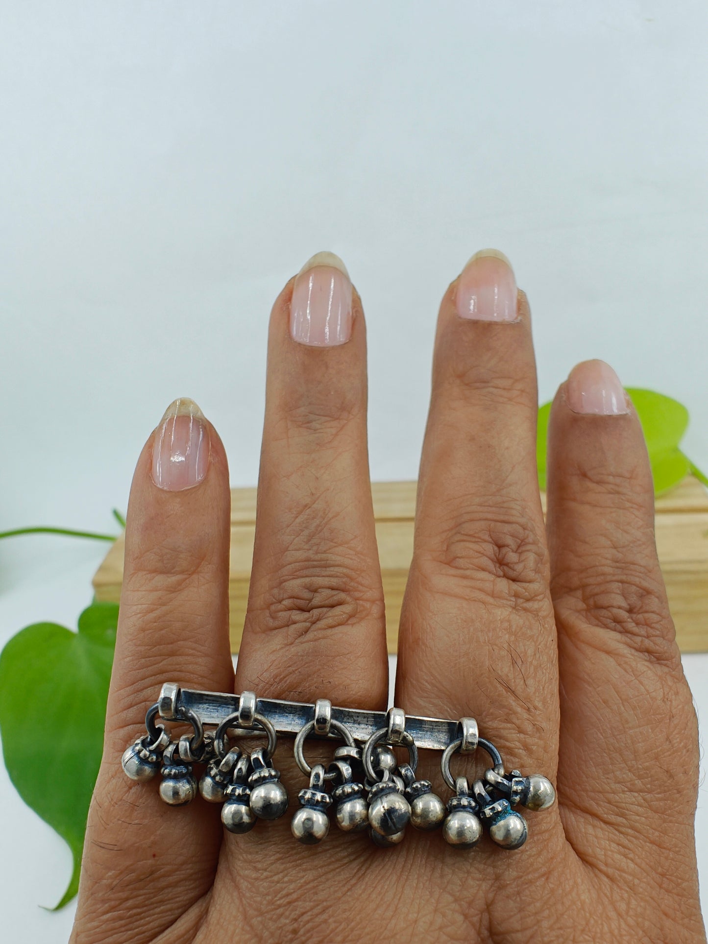 Funky silver ghungroo(bell) ring