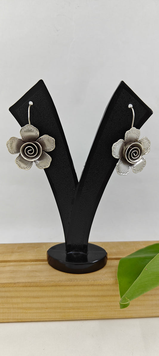 Pushp silver earrings