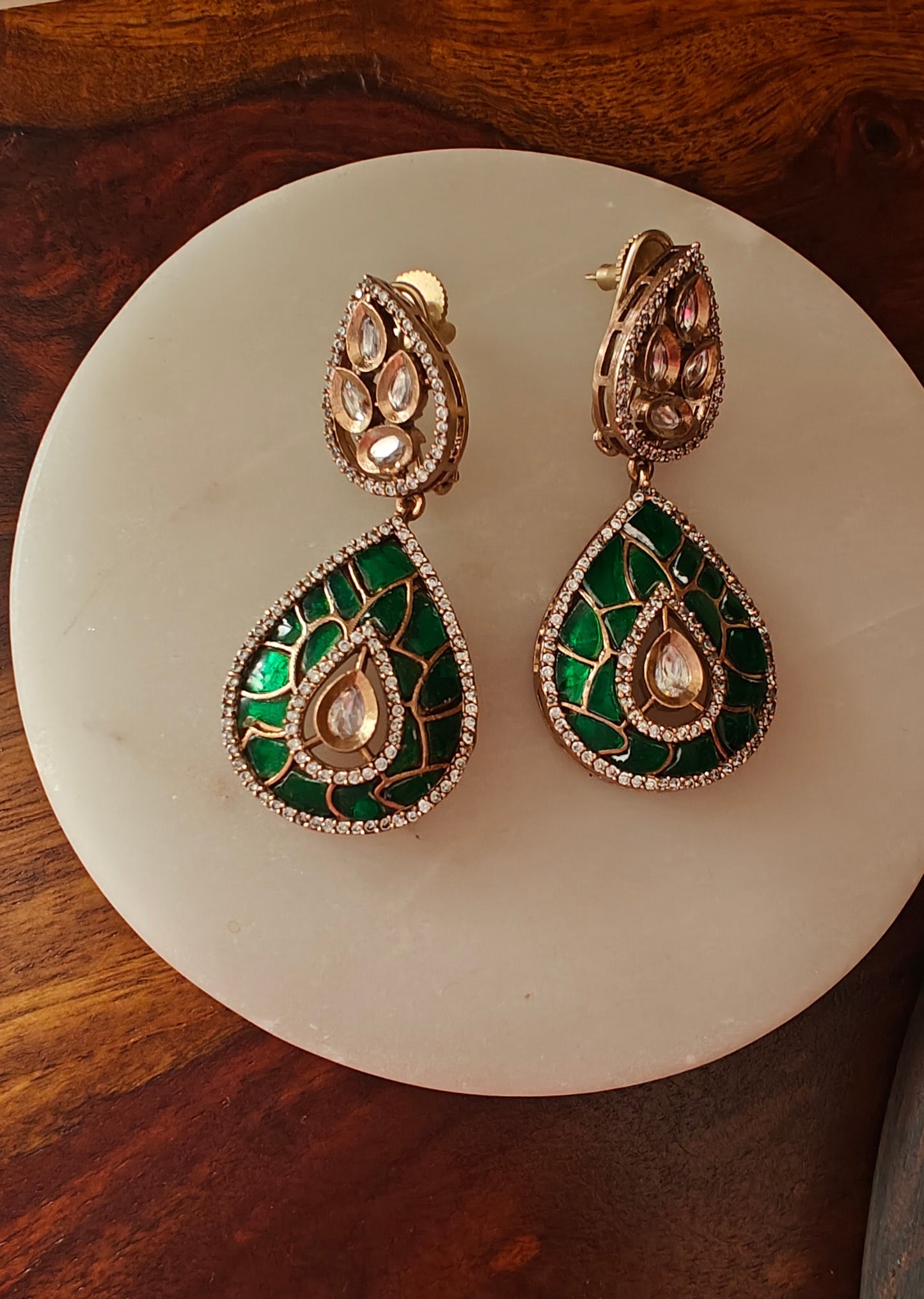 Inayat earrings with coloured stones inlay