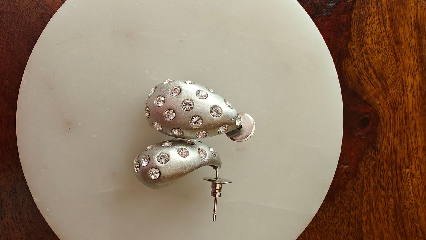 Earrings(studs) with embedded Swarovski crystals