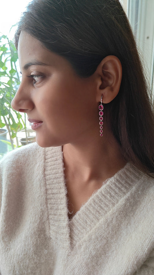 Adhir stone drop earrings