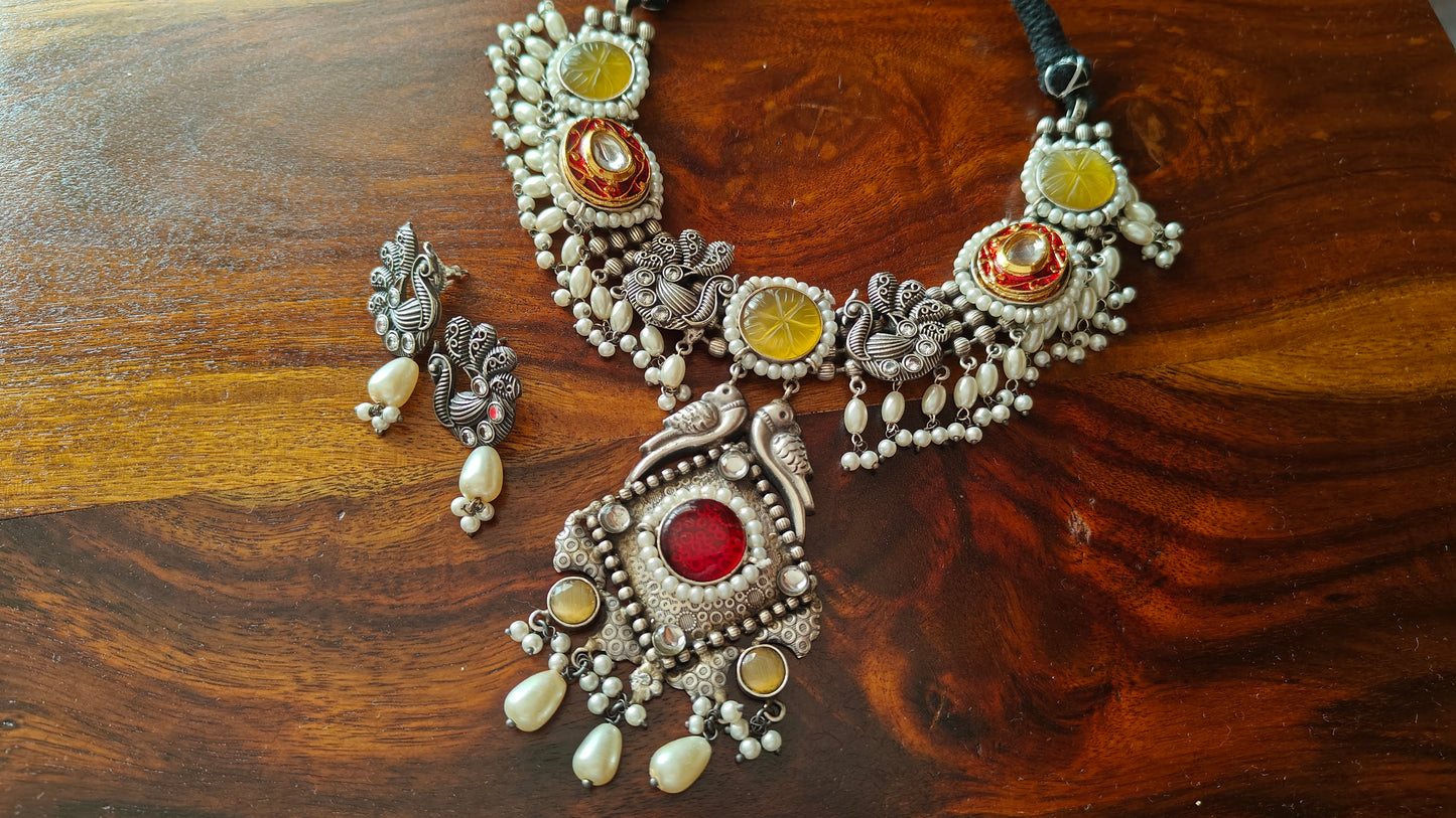 Surkhab set with stones and kundan