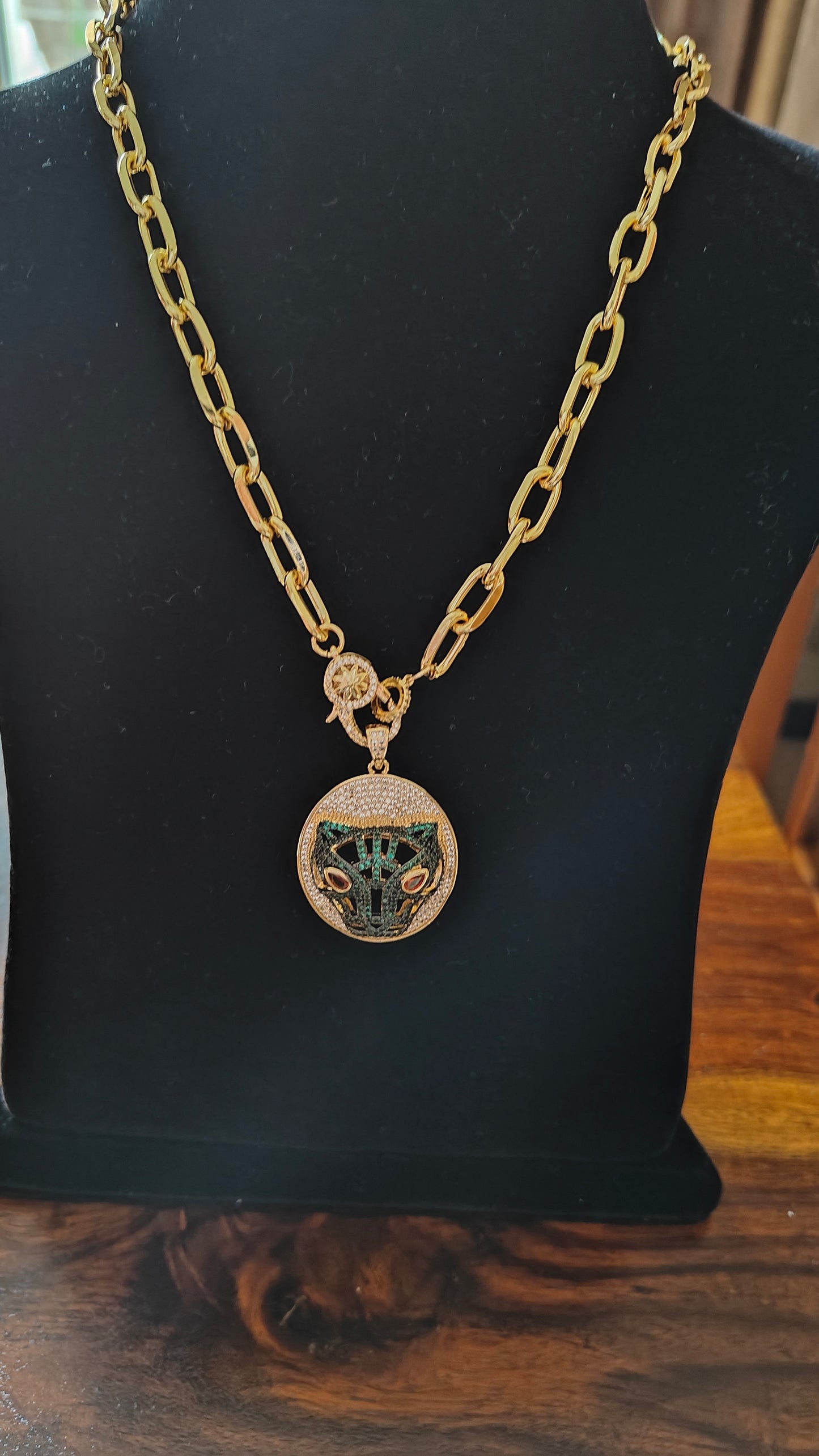 Necklace with tiger pendant