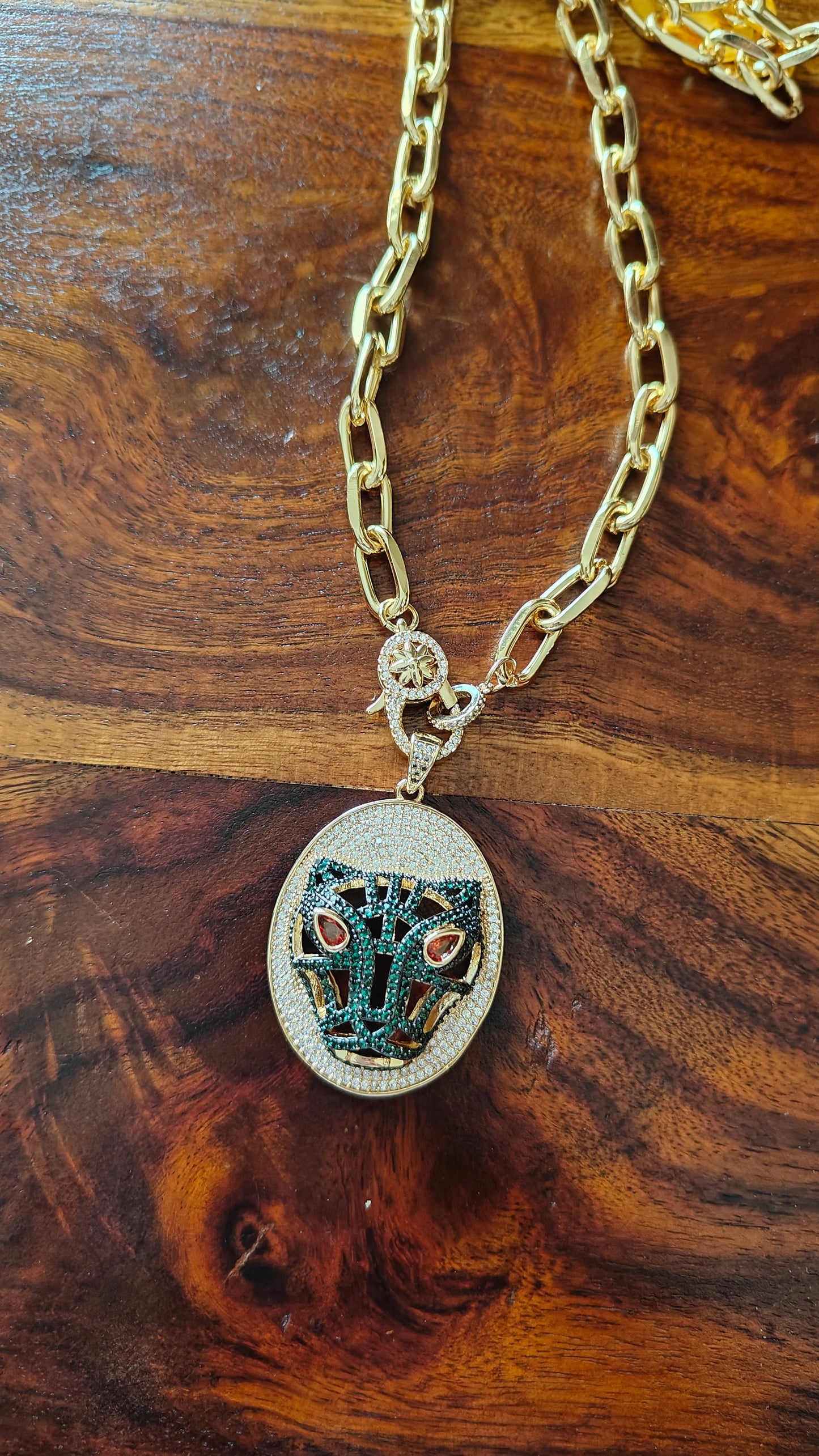 Necklace with tiger pendant