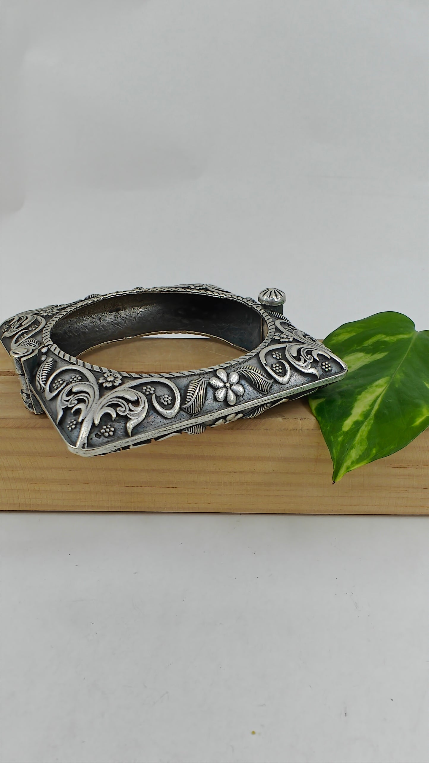 Square Kara/ Bangle with carving