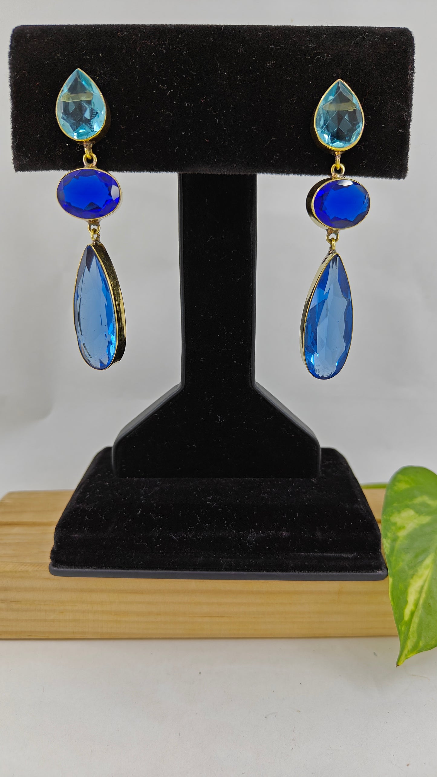 Crystal blue drop earrings