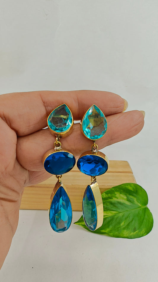 Crystal blue drop earrings