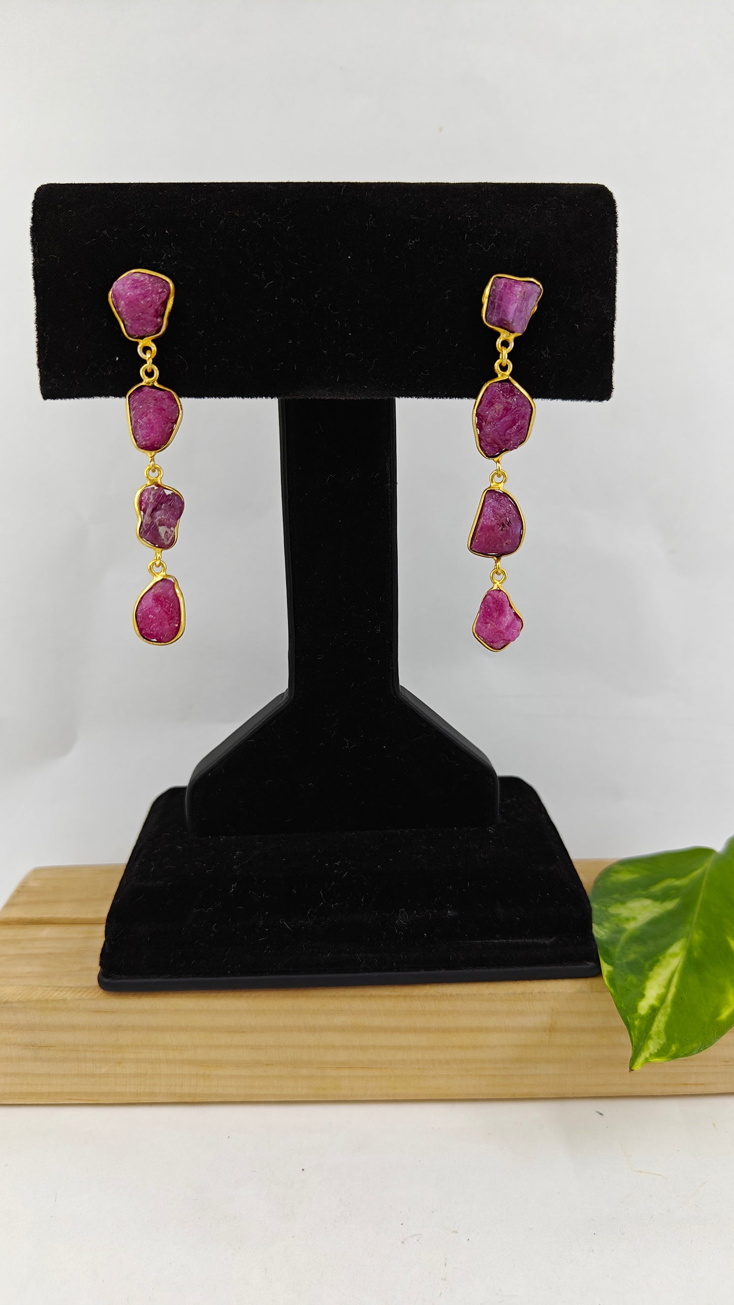 'Punch drunk love' pink druzy gemstone earrings