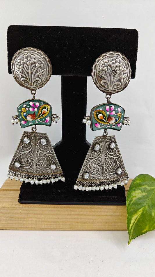 Painted tribal jhumkas